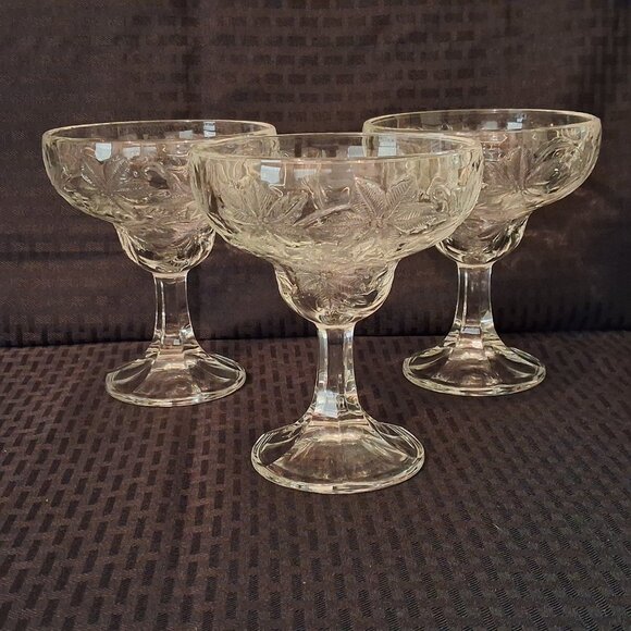 3 ea Princess House Fantasia Margarita Glasses - Picture 1 of 10
